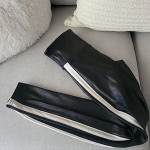 SPANX Faux Leather Leggings with Tummy Control and Side Stripe